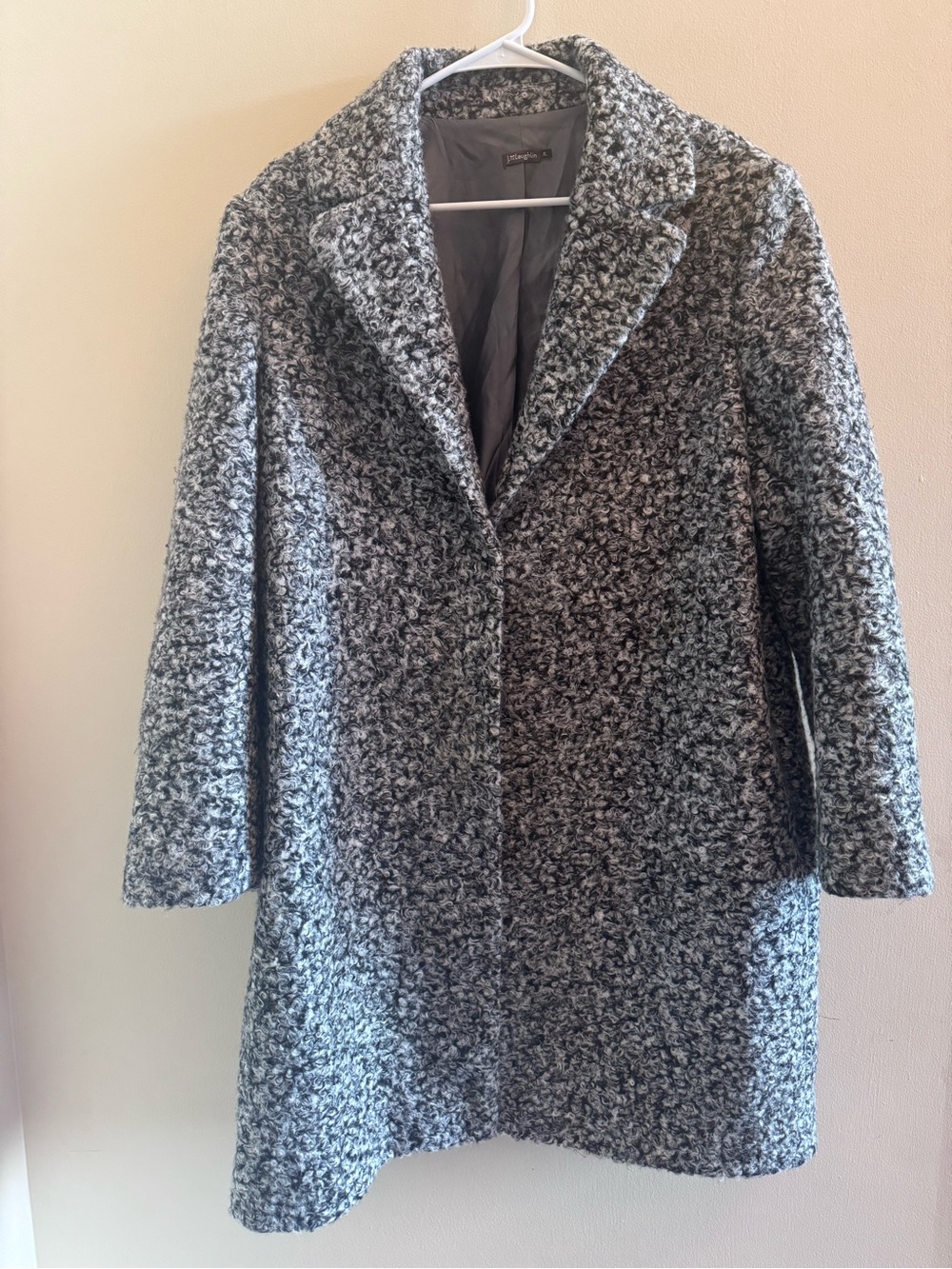 J. McLaughlin Lark Boucle Teddy Stadium Coat Button Front Overcoat